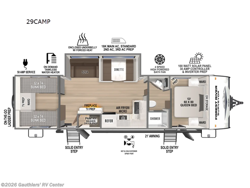 2027 Forest River Surveyor Camp 29CAMP - New Travel Trailer For Sale by Gauthiers' RV Center in Scott, Louisiana