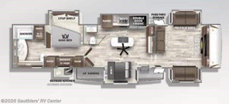 Floorplan of 2023 Forest River Sabre 37FLH