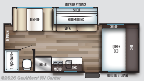 Floorplan of 2019 Forest River Cherokee Wolf Pup 18TO