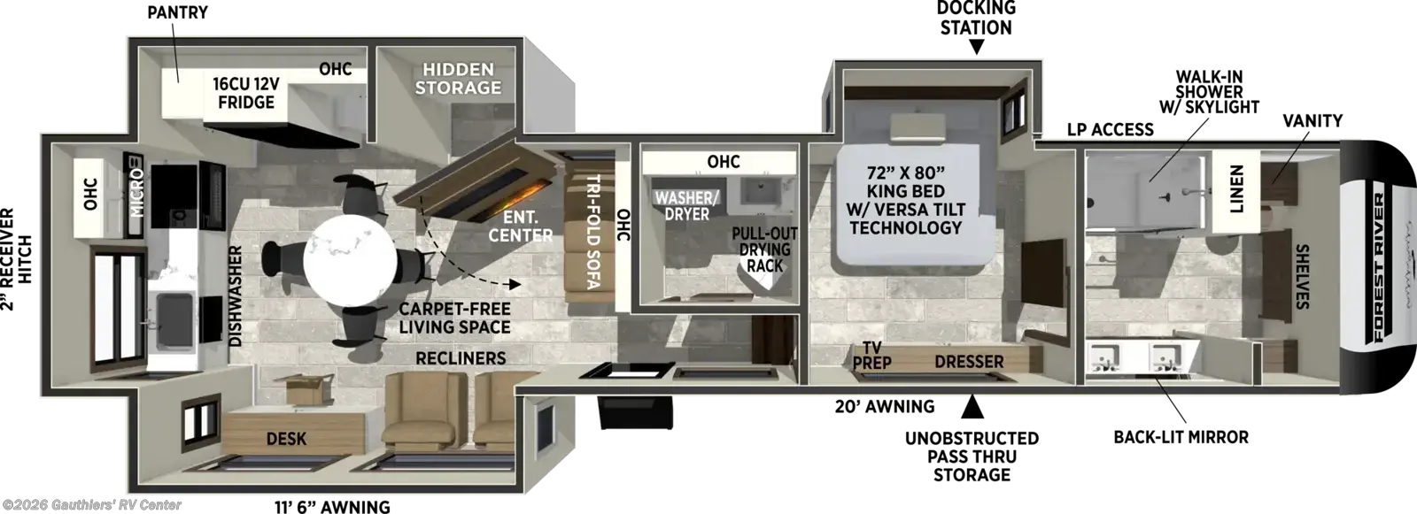 Floorplan of 2027 Forest River Impression 360MYR