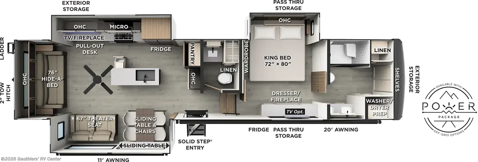 Floorplan of 2027 Forest River Rockwood Signature 401SFB