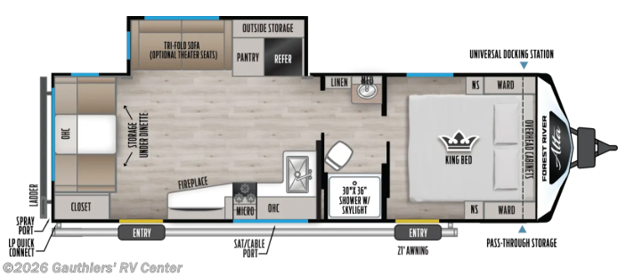 Floorplan of 2027 East to West Alta 2650KRD