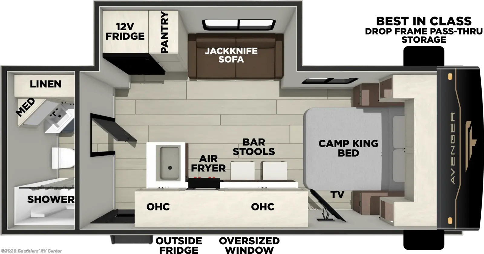 2027 Forest River Avenger 20RBS - New Travel Trailer For Sale by Gauthiers' RV Center in Scott, Louisiana