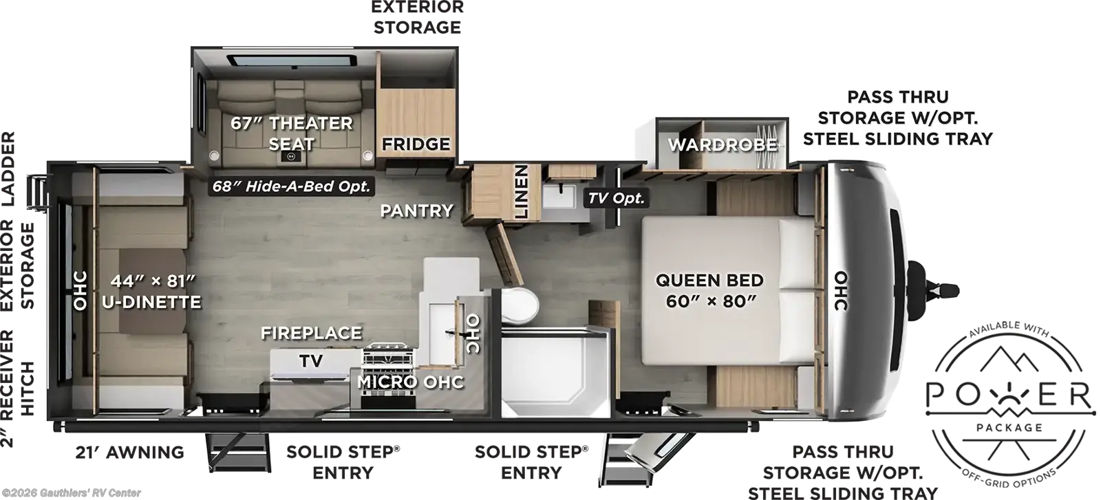 Floorplan of 2027 Forest River Rockwood Ultra Lite 2618RD