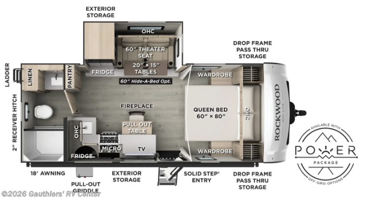 Floorplan of 2027 Forest River Rockwood Mini Lite 2213S