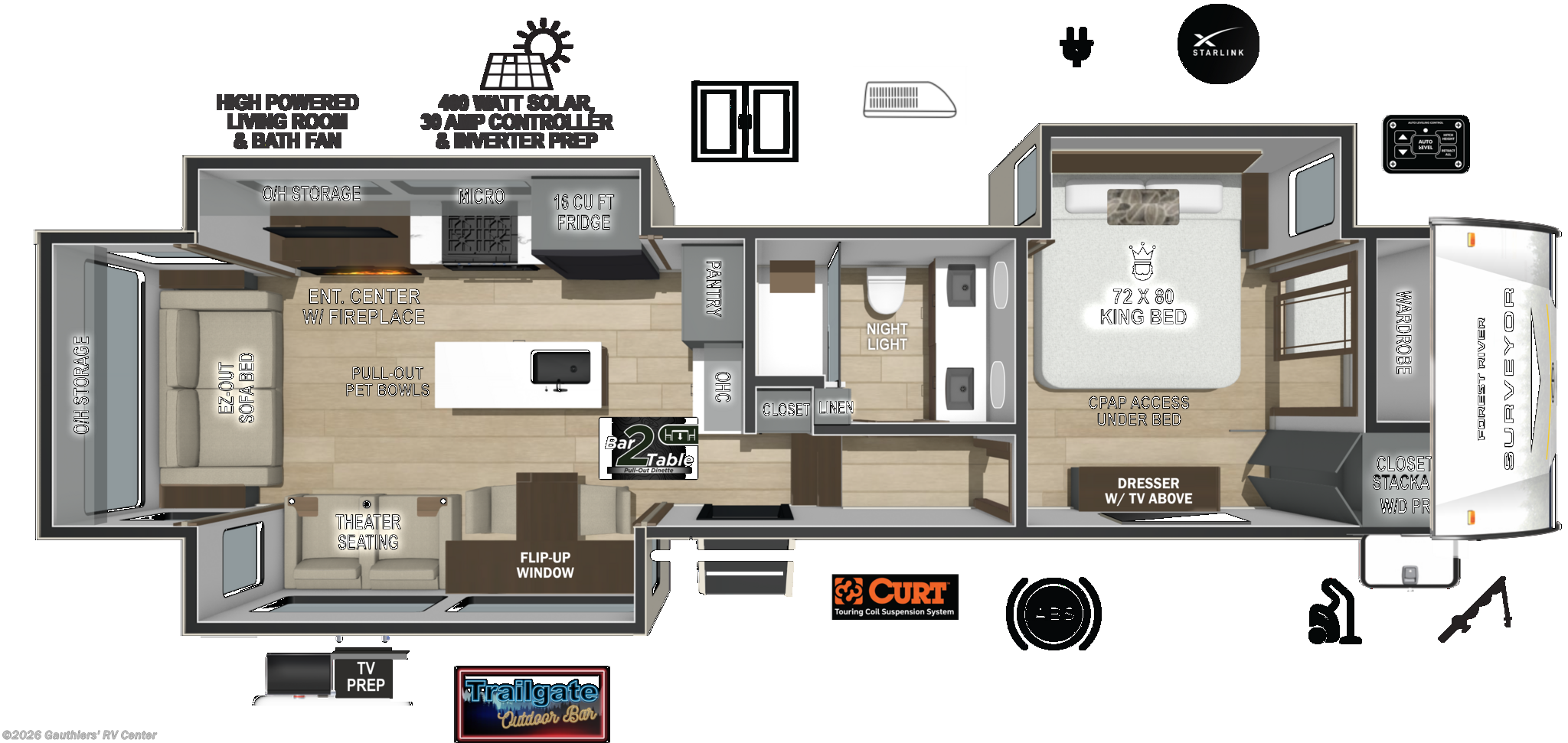 2027 Forest River Surveyor 32RL - New Fifth Wheel For Sale by Gauthiers' RV Center in Scott, Louisiana