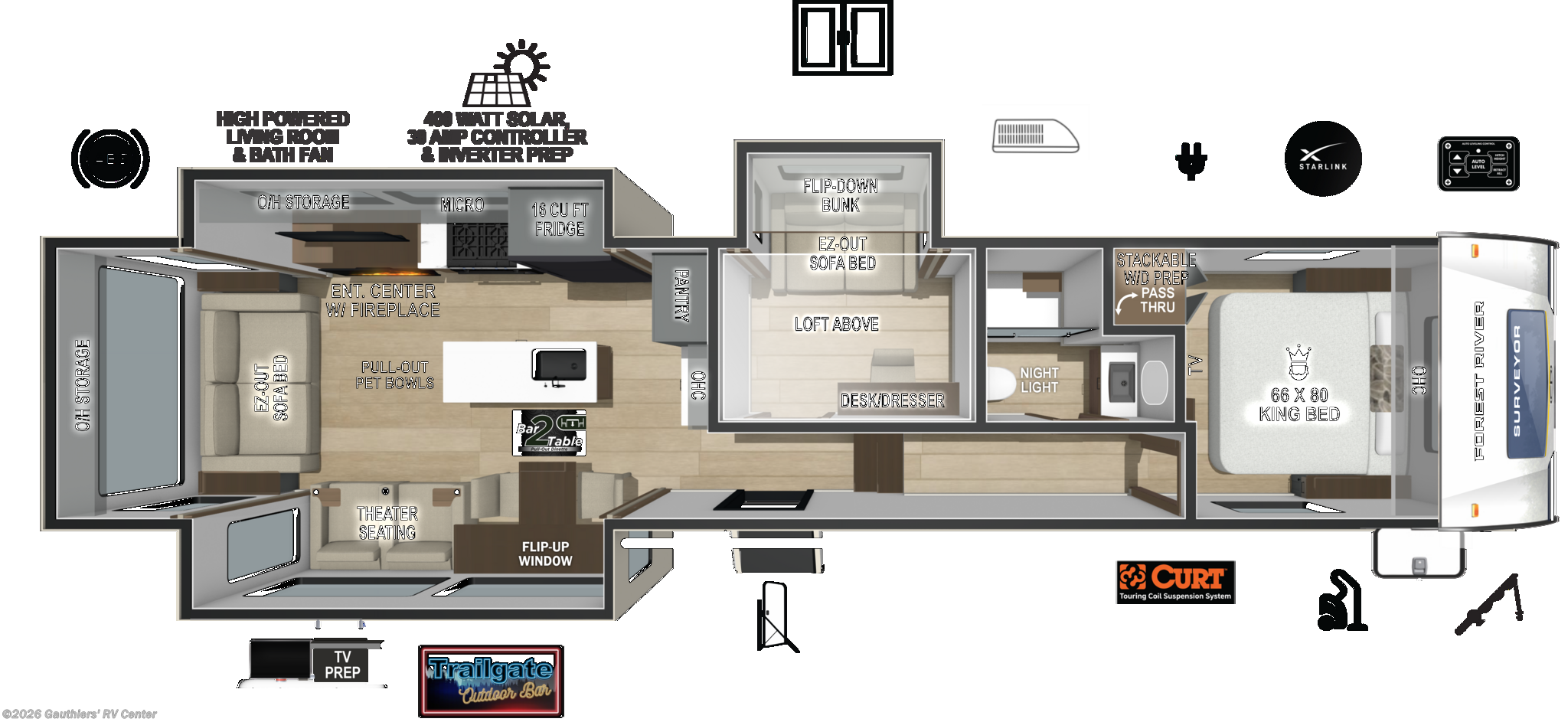 2027 Forest River Surveyor 36MB - New Fifth Wheel For Sale by Gauthiers' RV Center in Scott, Louisiana