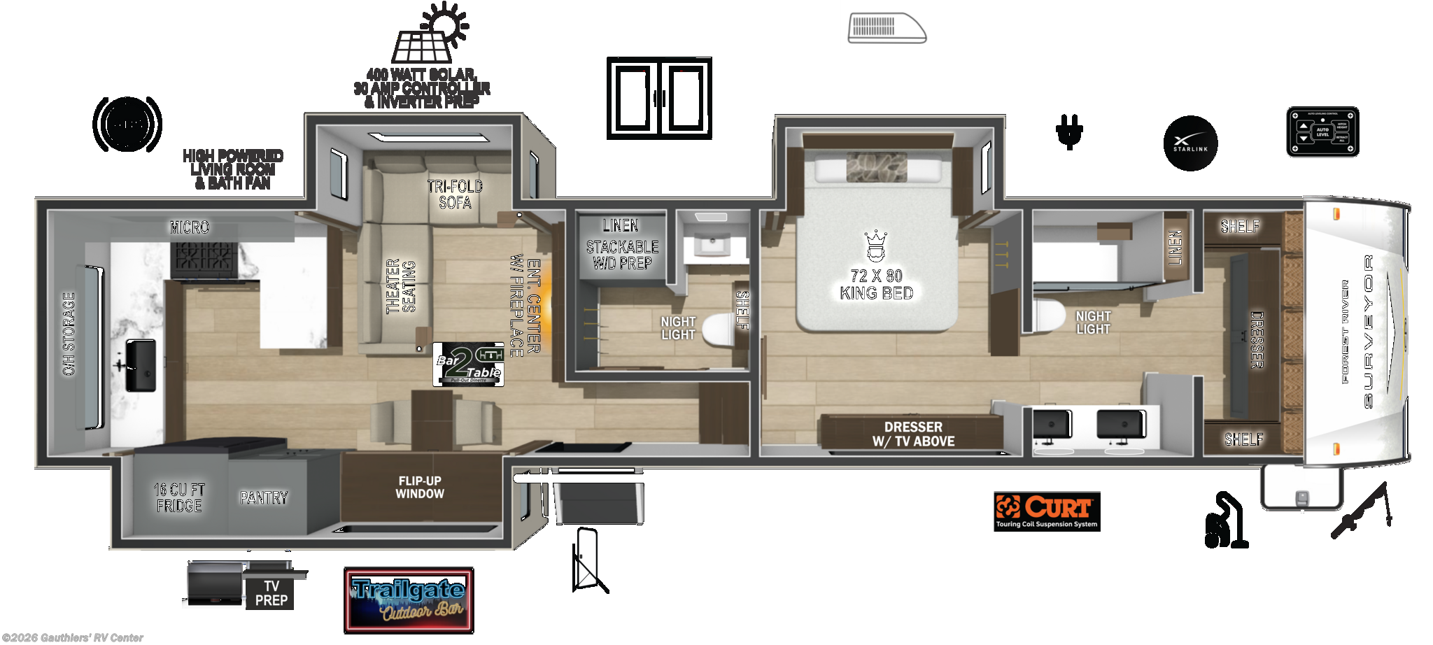 2027 Forest River Surveyor 36ML - New Fifth Wheel For Sale by Gauthiers' RV Center in Scott, Louisiana