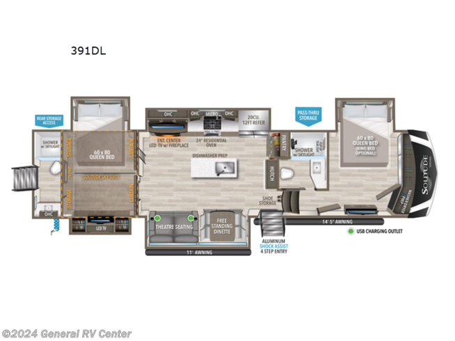 2024 Grand Design Solitude 391DL - New Fifth Wheel For Sale by General RV Center in Brownstown Township, Michigan
