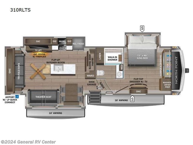 2024 Jayco North Point 310RLTS - New Fifth Wheel For Sale by General RV Center in Brownstown Township, Michigan