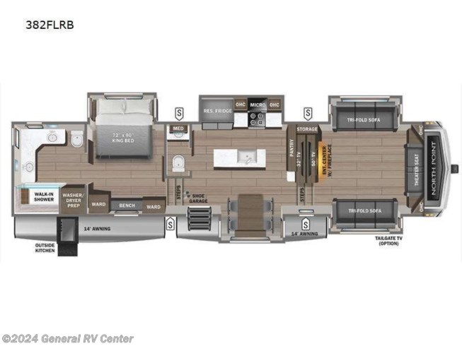 2024 Jayco North Point 382FLRB - New Fifth Wheel For Sale by General RV Center in Brownstown Township, Michigan