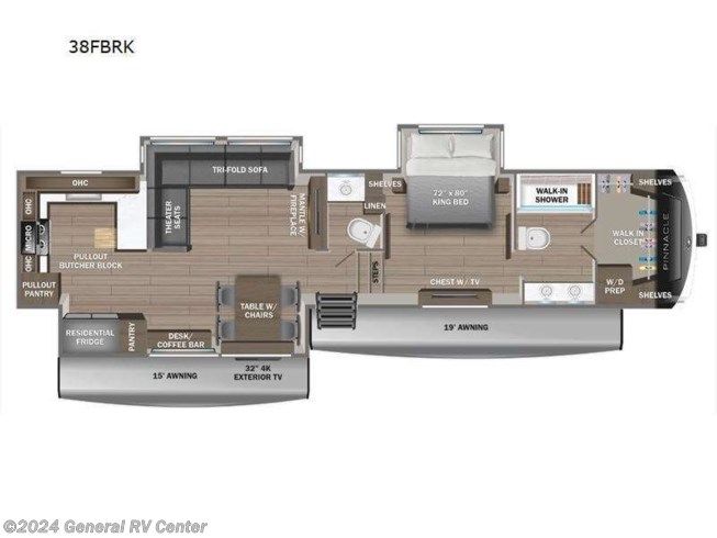 2024 Jayco Pinnacle 38FBRK - New Fifth Wheel For Sale by General RV Center in Brownstown Township, Michigan