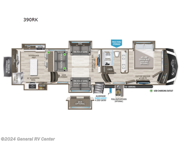 2024 Grand Design Solitude 390RK - New Fifth Wheel For Sale by General RV Center in Brownstown Township, Michigan