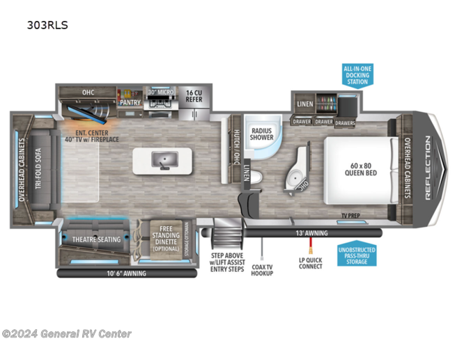 2024 Grand Design Reflection 303RLS - New Fifth Wheel For Sale by General RV Center in Brownstown Township, Michigan