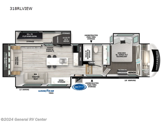 2024 Forest River Impression 318RLVIEW - New Fifth Wheel For Sale by General RV Center in Brownstown Township, Michigan