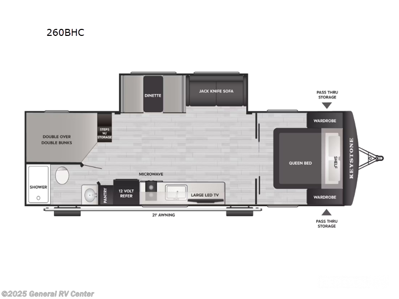 2026 Keystone Passport 260BHC - New Travel Trailer For Sale by General RV Center in Brownstown Township, Michigan