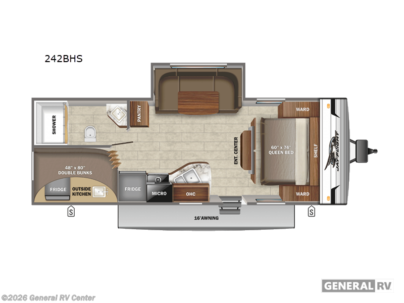2022 Jayco Jay Flight 242BHS-1SLD - Used Travel Trailer For Sale by General RV Center in Brownstown Township, Michigan