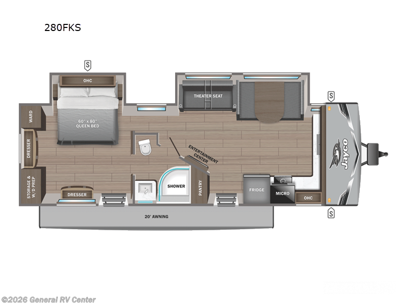 2026 Jayco Flight 280FKS - New Travel Trailer For Sale by General RV Center in Brownstown Township, Michigan