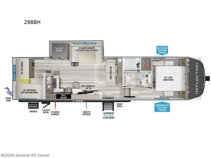 2026 Grand Design Reflection 298BH - New Fifth Wheel For Sale by General RV Center in Brownstown Township, Michigan