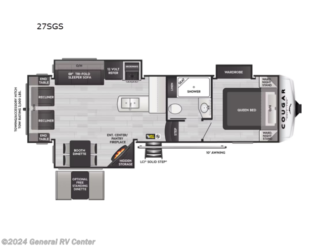 2024 Keystone Cougar Half-Ton 27SGS - New Fifth Wheel For Sale by General RV Center in Mount Clemens, Michigan