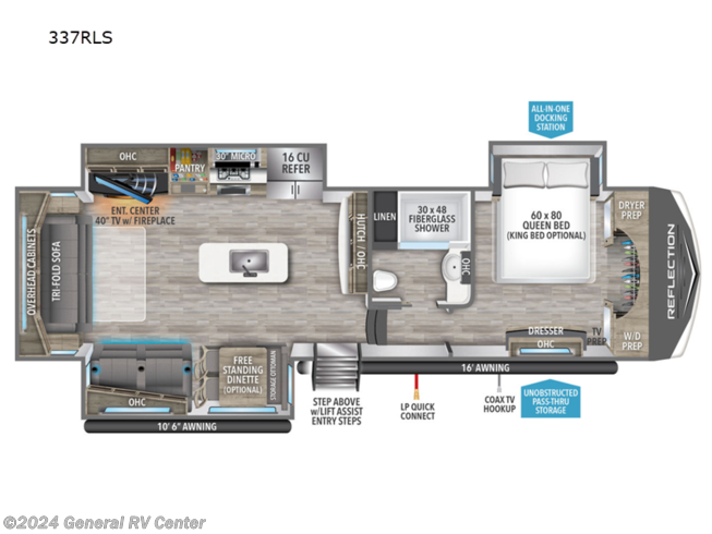 2024 Grand Design Reflection 337RLS - New Fifth Wheel For Sale by General RV Center in Mount Clemens, Michigan