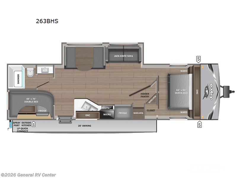 2026 Jayco FLIGHT 263BHS - New Travel Trailer For Sale by General RV Center in Mount Clemens, Michigan
