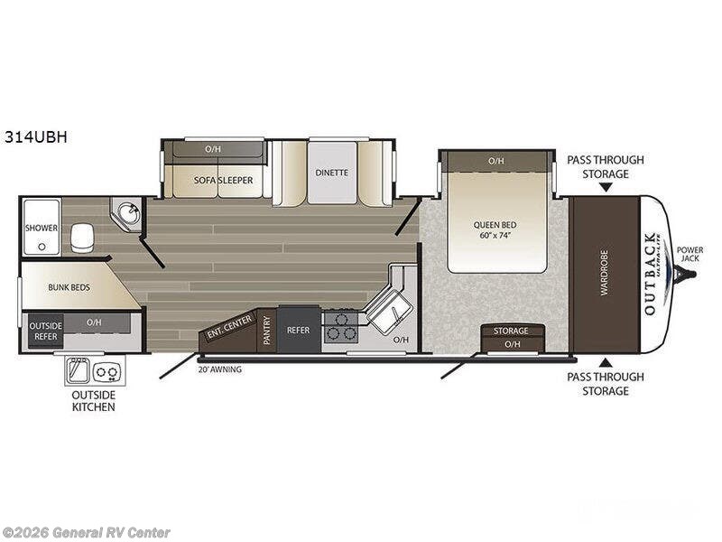 2018 Keystone Outback 314UBH 2-SLD - Used Travel Trailer For Sale by General RV Center in Wayland, Michigan