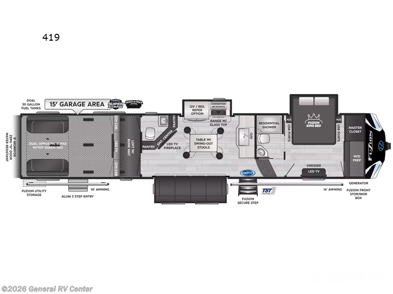 2025 Keystone Fuzion 419 - New Fifth Wheel For Sale by General RV Center in Wayland, Michigan
