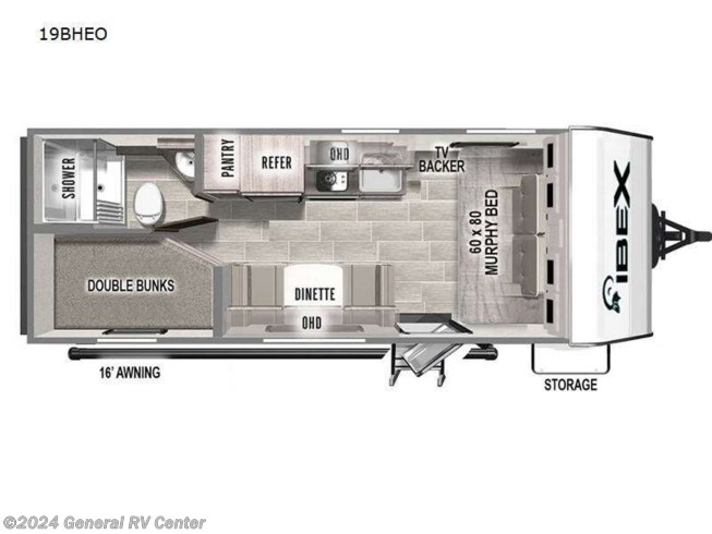 2024 Forest River IBEX 19BHEO - New Travel Trailer For Sale by General RV Center in Wixom, Michigan
