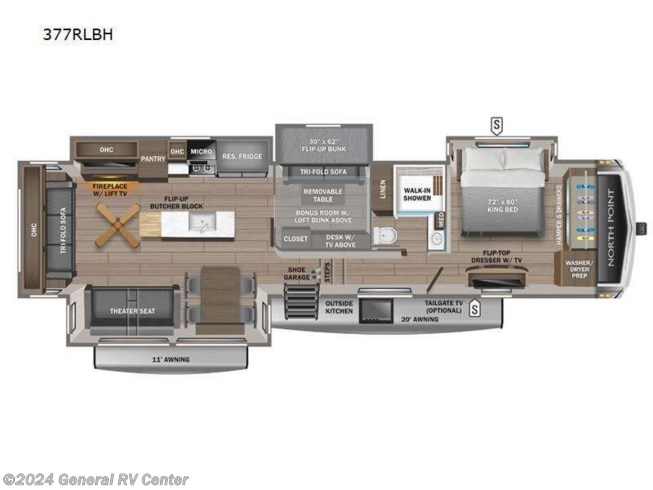 2024 Jayco North Point 377RLBH - New Fifth Wheel For Sale by General RV Center in Wixom, Michigan
