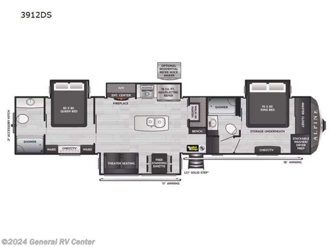 2023 Keystone Alpine 3912DS - New Fifth Wheel For Sale by General RV Center in Wixom, Michigan