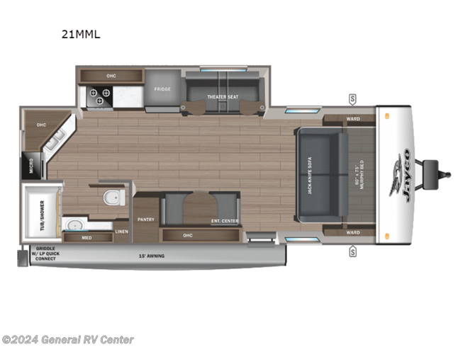 2024 Jayco Jay Feather 21MML - New Travel Trailer For Sale by General RV Center in Wixom, Michigan