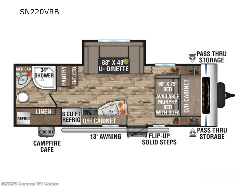 2022 Venture RV Sonic 220VRB-1SLD - Used Travel Trailer For Sale by General RV Center in Wixom, Michigan