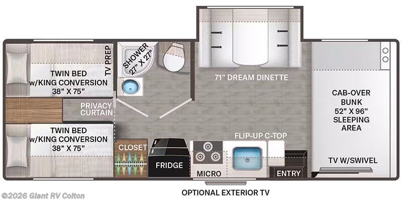 2025 Thor Motor Coach Four Winds 25V - Used Class C For Sale by Giant RV in Colton, California