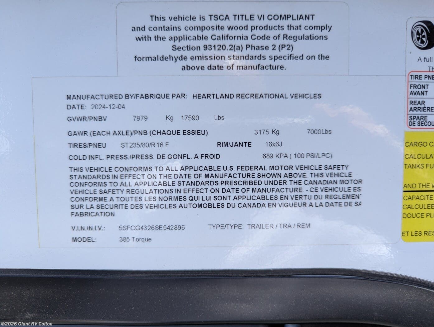 New 2025 Heartland Torque TQ 385 available in Colton, California