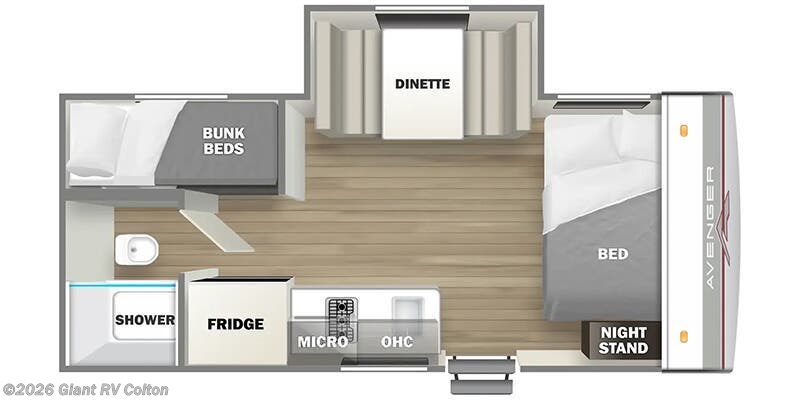 2025 Prime Time Avenger LT 17BHS - New Travel Trailer For Sale by Giant RV in Colton, California