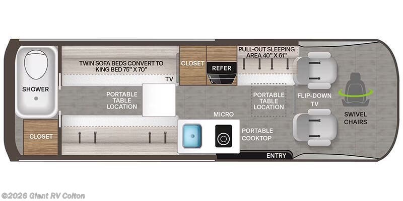 2026 Thor Motor Coach Tranquility 24A - New Class B For Sale by Giant RV in Colton, California