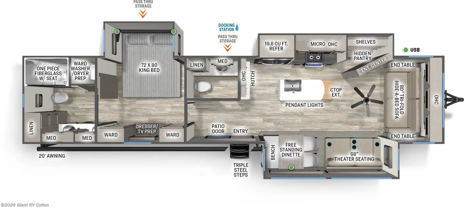 2026 Forest River Sierra Destination 389HBFL - New Destination Trailer For Sale by Giant RV in Colton, California