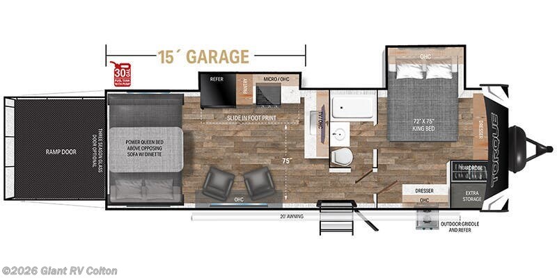 2025 Heartland Torque TQ T295 - New Toy Hauler For Sale by Giant RV in Colton, California