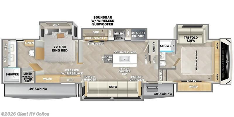 2025 Prime Time Sanibel 3982DBWB - New Fifth Wheel For Sale by Giant RV in Colton, California