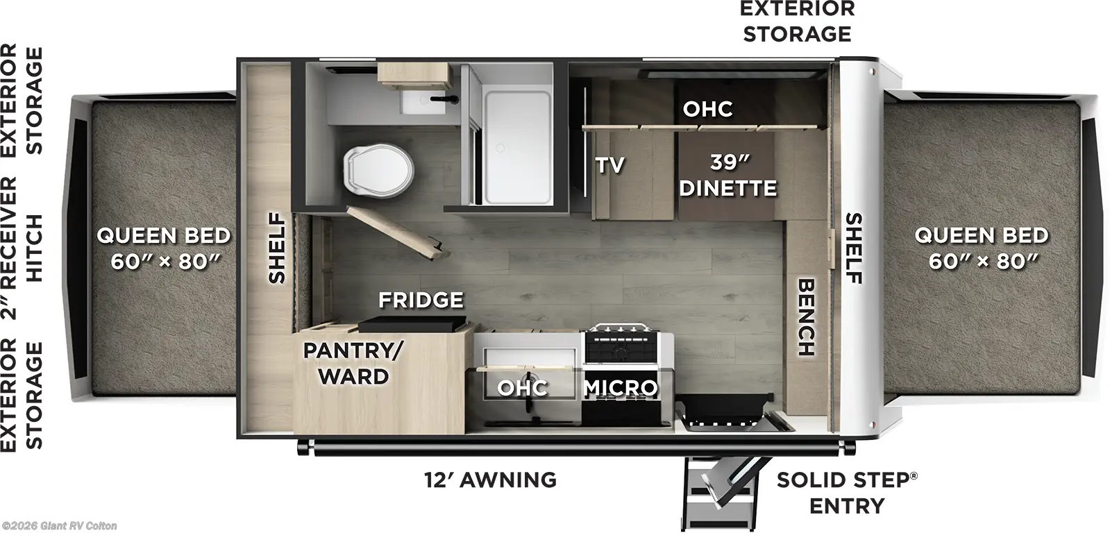 2026 Forest River Rockwood Roo 17E - New Travel Trailer For Sale by Giant RV in Colton, California