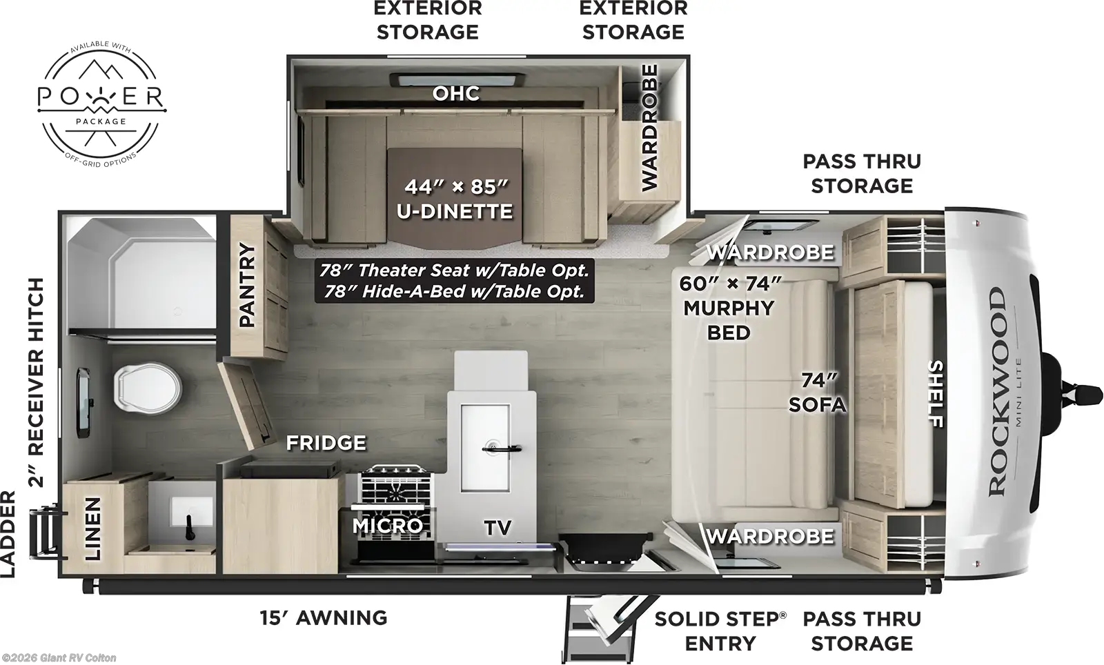 2026 Forest River Rockwood Mini Lite 2214S - New Travel Trailer For Sale by Giant RV in Colton, California