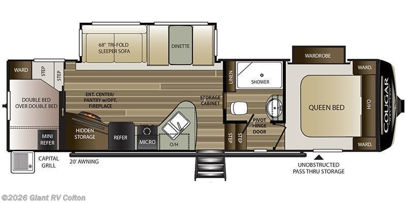2019 Keystone Cougar Half-Ton West 29RDBWE - Used Fifth Wheel For Sale by Giant RV in Colton, California