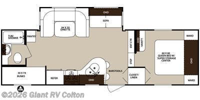 2015 Forest River Surveyor 274BHS - Used Travel Trailer For Sale by Giant RV in Colton, California