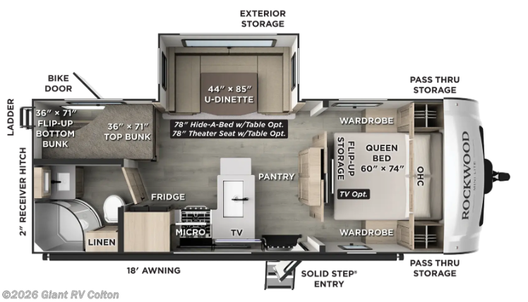 2027 Forest River Rockwood Mini Lite 2520BH - New Travel Trailer For Sale by Giant RV in Colton, California
