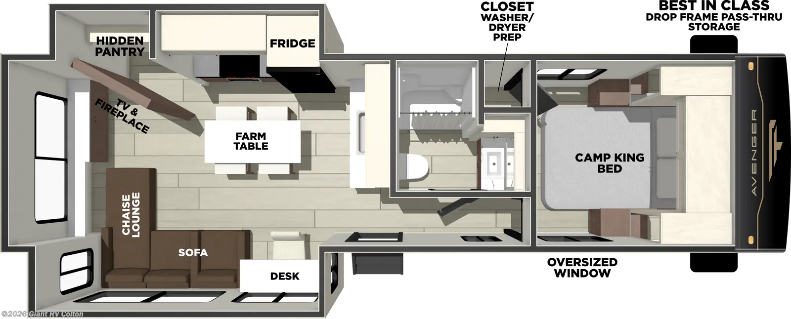 2027 Forest River Avenger 27REI - New Travel Trailer For Sale by Giant RV in Colton, California