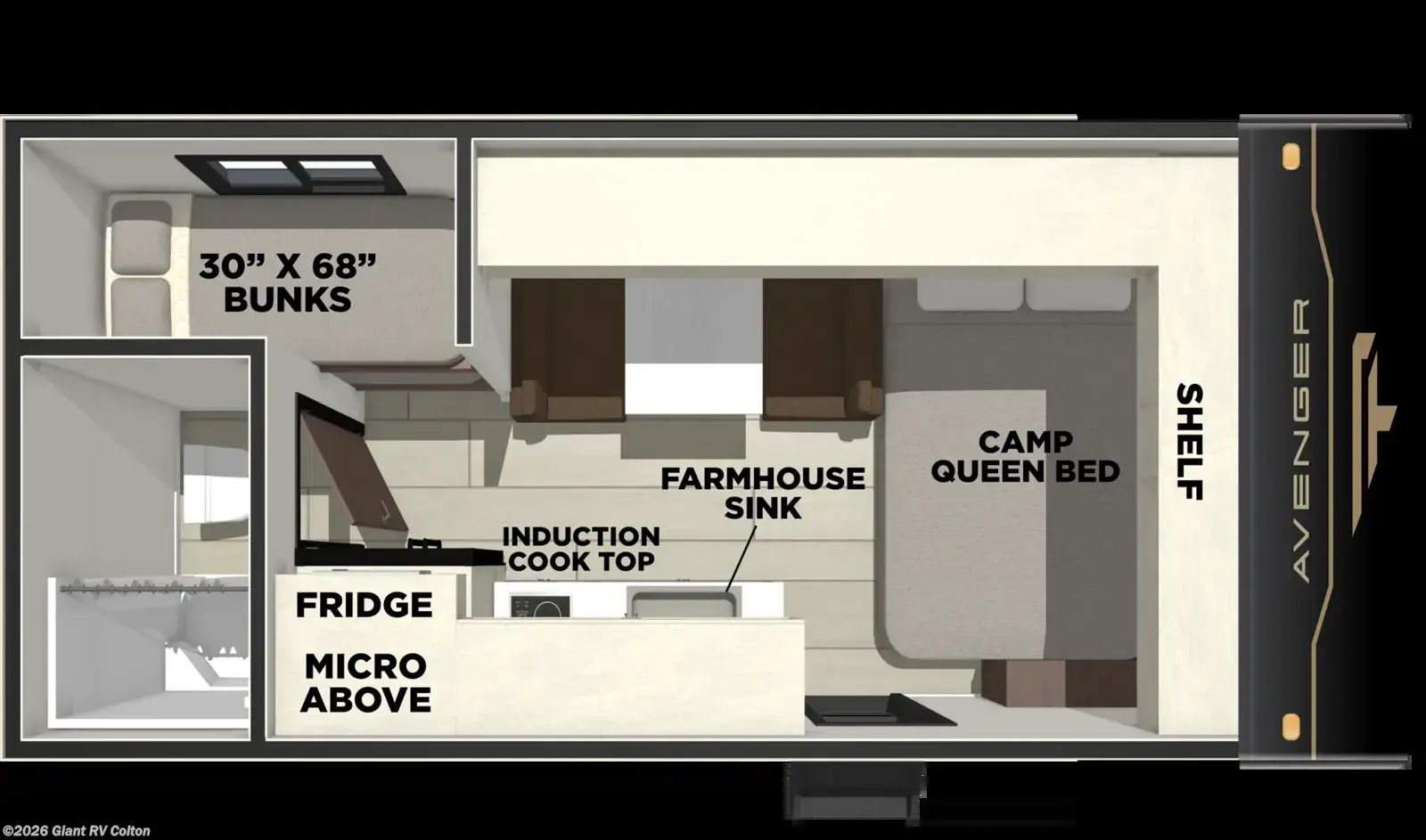 2027 Forest River Avenger LT 16BHX - New Travel Trailer For Sale by Giant RV in Colton, California