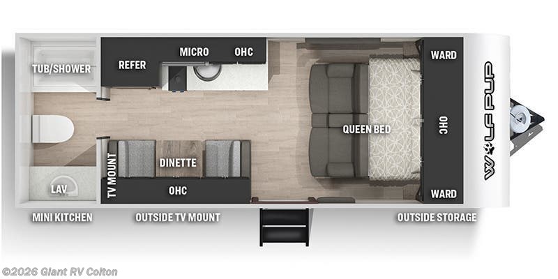2022 Forest River Cherokee Wolf Pup 16FQ - Used Travel Trailer For Sale by Giant RV in Colton, California