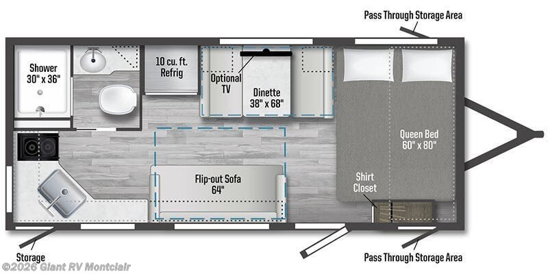 2026 Winnebago Access 18RK - New Travel Trailer For Sale by Giant RV in Montclair, California