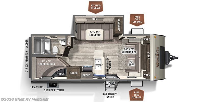 2022 Forest River Rockwood Mini Lite 2509S - Used Travel Trailer For Sale by Giant RV in Montclair, California
